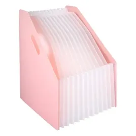 organizer-harmonijkowy-a4-wolnostojacy-na-biurko-rozowy-macaron-deli