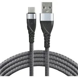 kabel-usb-usb-c-pleciony-szary-1m-3a-everactive