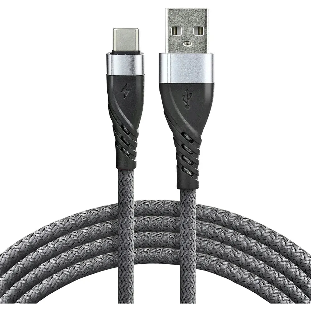 kabel-usb-usb-c-pleciony-szary-1m-3a-everactive
