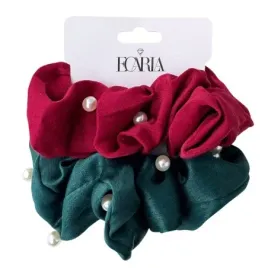 ecarla-zestaw-gumek-frotek-z-perelkami-2szt-zielona-i-bordowa-gum198