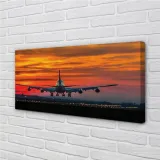 obraz-na-plotnie-zachod-samolot-chmury-100x50-cm-stan-nowy