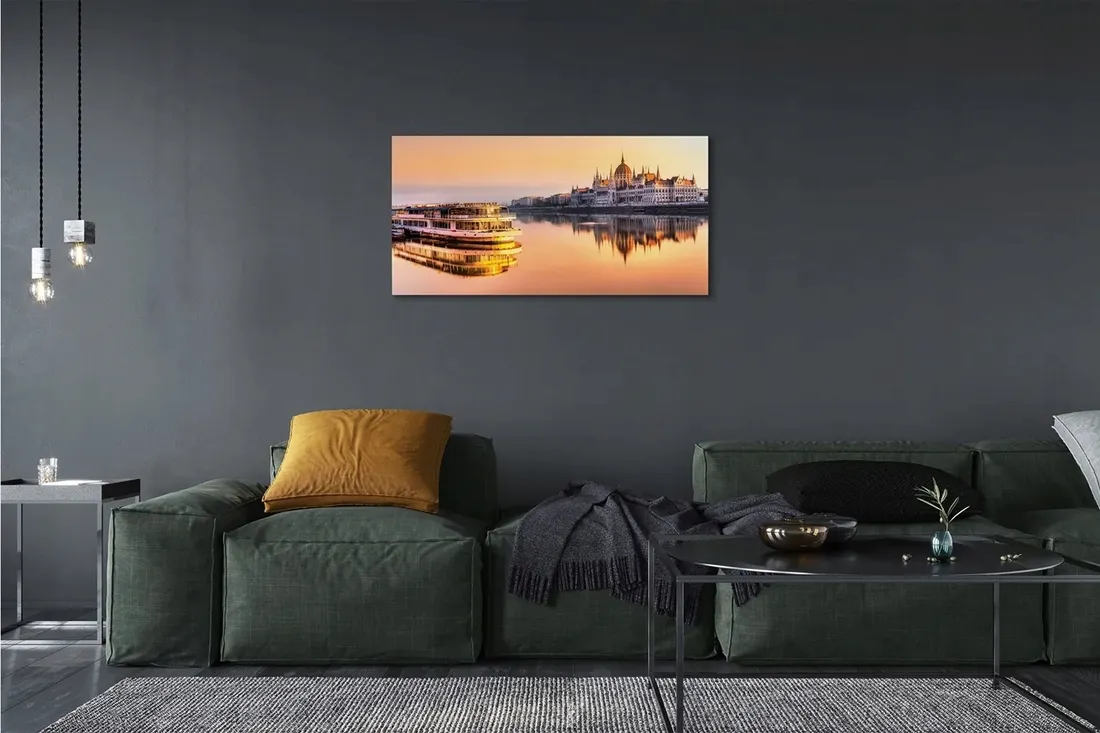 obraz-na-plotnie-zachod-statek-morze-100x50-cm