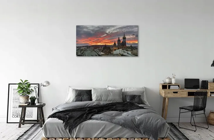 obraz-plotno-krakow-zachod-slonca-panorama-100x50-sposob-wykonania-druk-cyfrowy