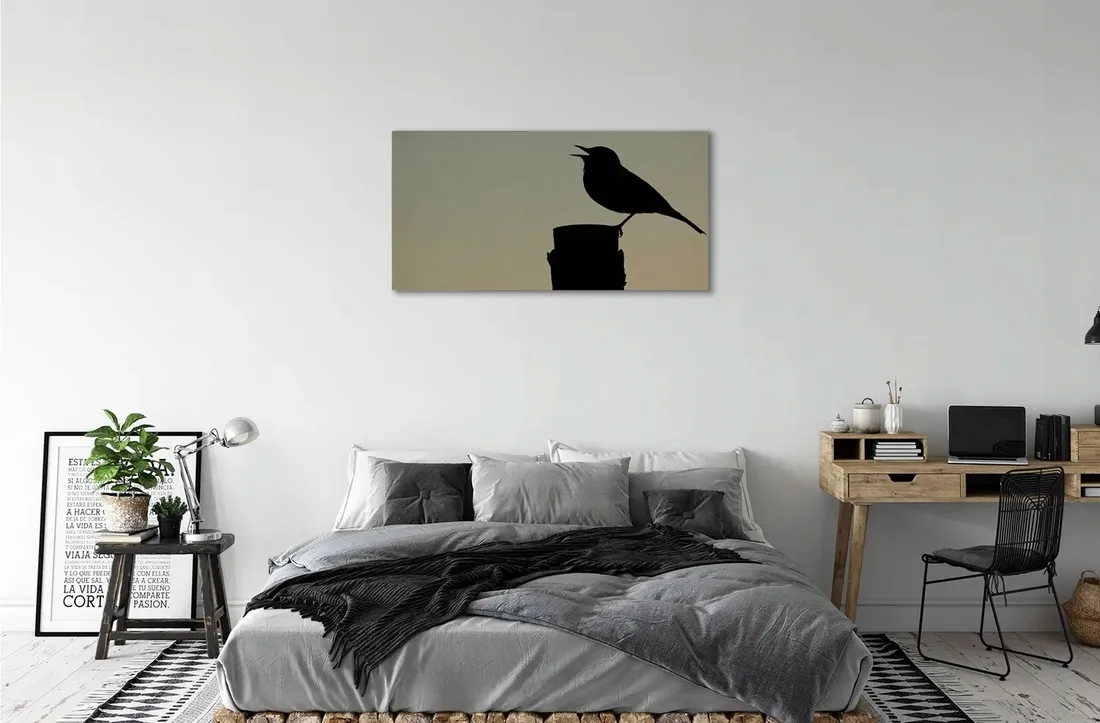 wydruk-na-plotnie-canvas-czarny-ptak-100x50-cm