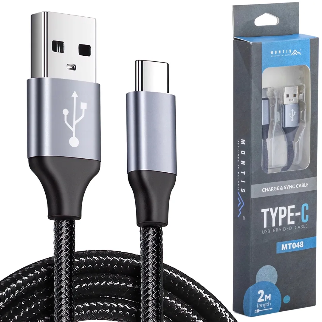kabel-montis-usb-a-do-usb-c-2m-nylon-18a-czarny-stan-nowy