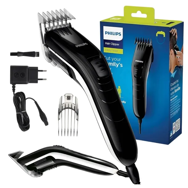 MASZYNKA PHILIPS DO WŁOSÓW QC5115/15 SAMOOSTRZĄCE OSTRZA STALOWE REGULACJA