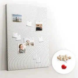 tablica-korkowa-pinezki-canvas-grafika-szare-linie
