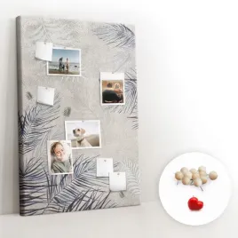 tablica-korek-pinezki-canvas-pionowa-liscie-palm