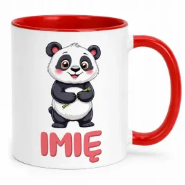 kubek-czerwony-personalizowany-panda-zwierzak-slodki-dla-dzieci