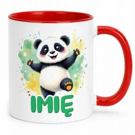 kubek-czerwony-personalizowany-panda-zwierzak-slodki-dla-dzieci