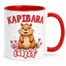 kubek-czerwony-personalizowany-kapibara-capybara-zwierzak-dla-dzieci