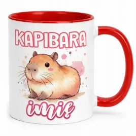 kubek-czerwony-personalizowany-kapibara-capybara-zwierzak-dla-dzieci