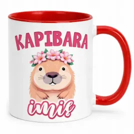 kubek-czerwony-personalizowany-kapibara-capybara-zwierzak-dla-dzieci