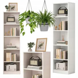 regal-na-ksiazki-biurowy-slupek-nowoczesny-do-pokoju-bialy-mdf-182x50x30cm