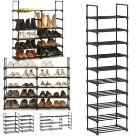 polka-na-buty-stojak-regal-szafka-wolnostojaca-10-poziomow-czarna-174x45x30