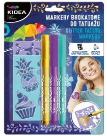 markery-do-tatuazu-brokatowe-3-szt-z-szablonami-tatuaz-lato