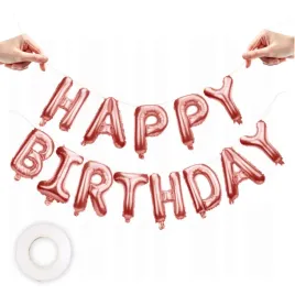 balony-happy-birthday-golden-rose-wstazka-gratis