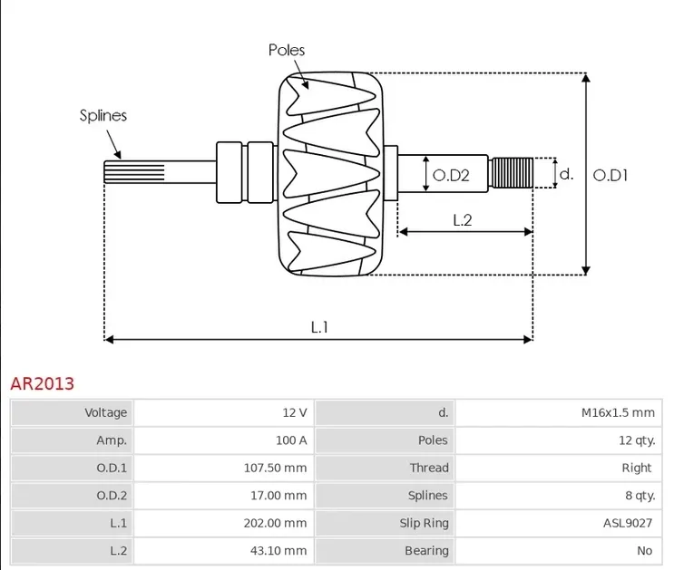 wirnik-alternatora-ar2013-stan-nowy