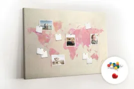 tablica-korek-obraz-pinezki-akwarela-mapa-swiata