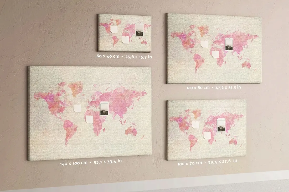 tablica-korek-obraz-pinezki-akwarela-mapa-swiata