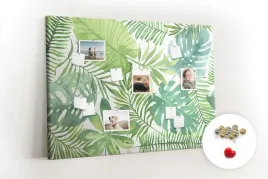 tablica-korkowa-canvas-pinezki-tropikalne-liscie
