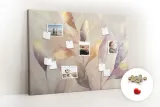 tablica-korek-canvas-pinezki-rosliny-akwarela-stan-nowy
