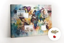 obraz-canvas-duza-tablica-korkowa-akwarelowa-mapa