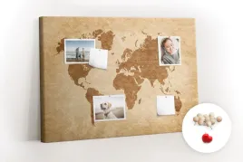 obraz-canvas-tablica-korkowa-mapa-w-starym-stylu