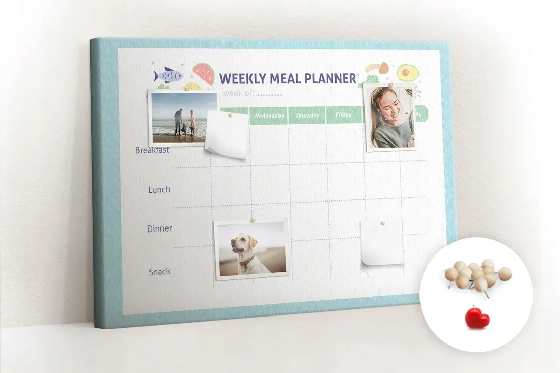 tablica-korek-na-notatki-zdrowy-plan-posilkow
