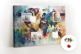 obraz-canvas-duza-tablica-korkowa-akwarelowa-mapa