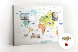 tablica-korkowa-do-kuchni-mapa-swiata-zwierzat