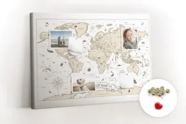 tablica-korkowa-drewno-pinezki-vintage-mapa-swiata
