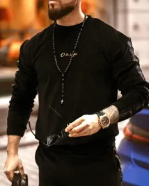 komplet-meski-welurowy-logo-stripe-man-olavoga-czarny-xl