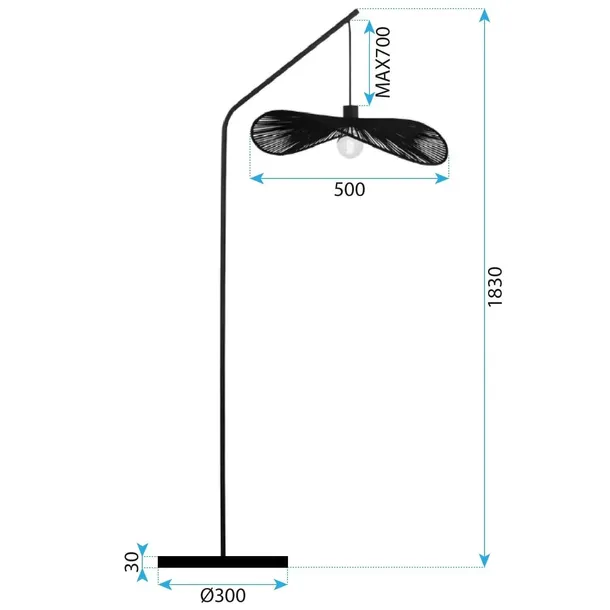 toolight-lampa-app1834-1f-black-dlugosc-wysokosc-183-cm