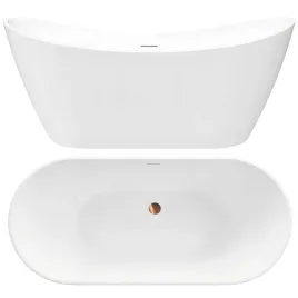 wanna-wolnostojaca-160cm-akrylowa-biala-rea-ferrano-nowoczesna-korek-miedz