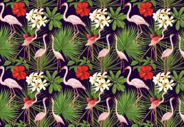 fototapeta-flizelinowa-flamingi-rosliny-152x104