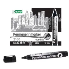 marker-pisak-permanentny-wodoodporny-okragly-2160-czarny-12szt