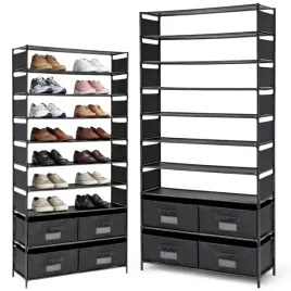 regal-szafka-na-buty-170-cm-organizer-czarny-materialowy-4-szuflady-wysoki