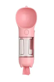 dozownik-podajnik-dla-psa-na-wode-i-woreczki-300ml-rozowy