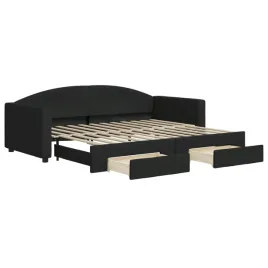 sofa-rozsuwana-2-w-1-z-szufladami-czarna-223x100x75-cm