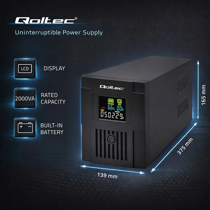 qoltec-ups-line-interactive-monolith-2000va-1200w-lcd-usb-rj45-stan-nowy