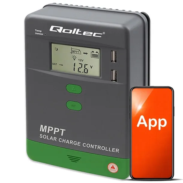 Regulator ładowania Qoltec MPPT 30A z Bluetooth i LCD 12V/24V