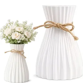 bialy-wazon-plastikowy-na-sztuczne-kwiaty-nietlukacy-ze-sznurkiem-struktura