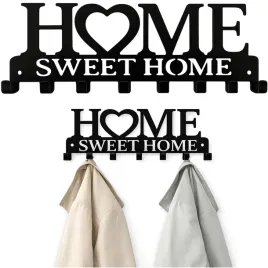 wieszak-scienny-na-ubrania-klucze-kurtki-do-przedpokoju-motyw-home-czarny