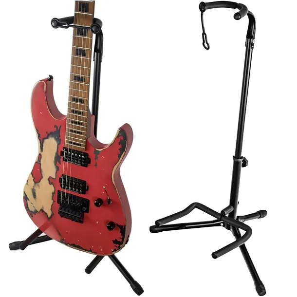 STOJAK GITAROWY STATYW NA GITARĘ WIESZAK DO GITARY REGULOWANY BLOKADA