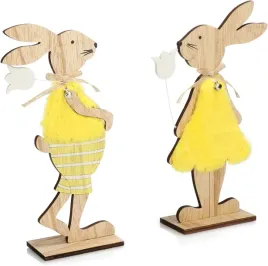 zajaczki-wielkanocne-drewniane-zolte-dekoracja-2-szt-ozdoba-do-postawienia
