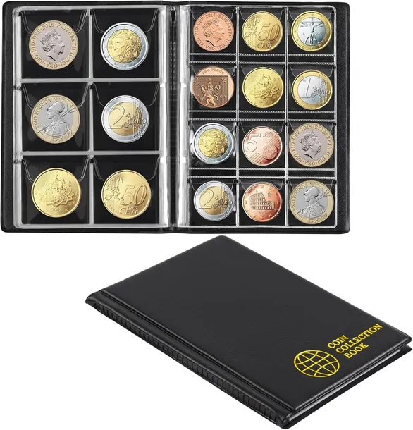 ALBUM NA MONETY KOLEKCJONERSKI ORGANIZER 108 KIESZENI CZARNY