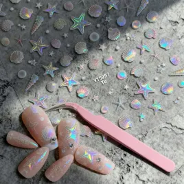 naklejki-na-paznokcie-3d-aurora-2-szt-morskie-wzory-muszle-rozgwiazdy