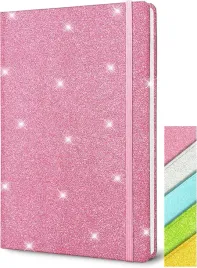 brokatowy-notatnik-a5-rozowy-160-stron-dziennik-z-gumka-twarda-okladka