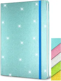 brokatowy-notatnik-a5-niebieski-160-stron-dziennik-z-gumka-twarda-okladka